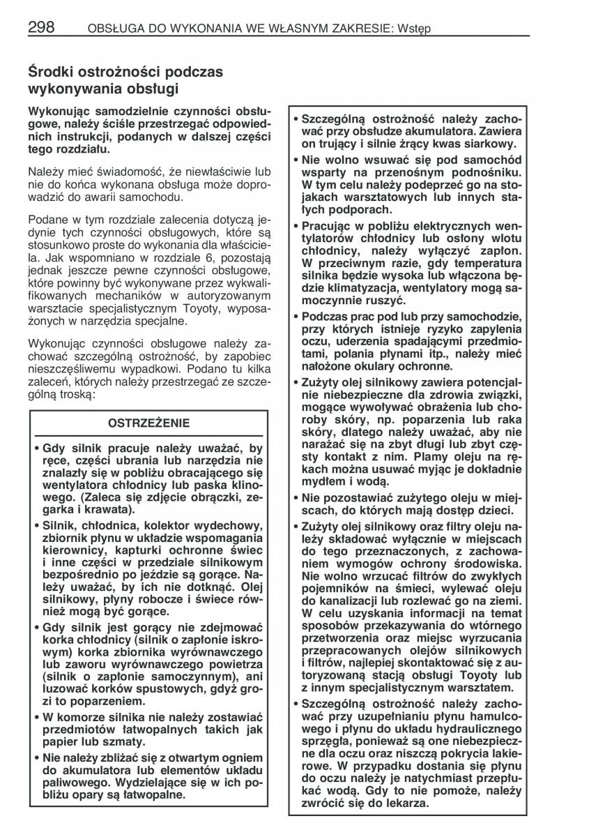 Toyota Corolla IX 9 E120 E130 E12 instrukcja obslugi / page 305