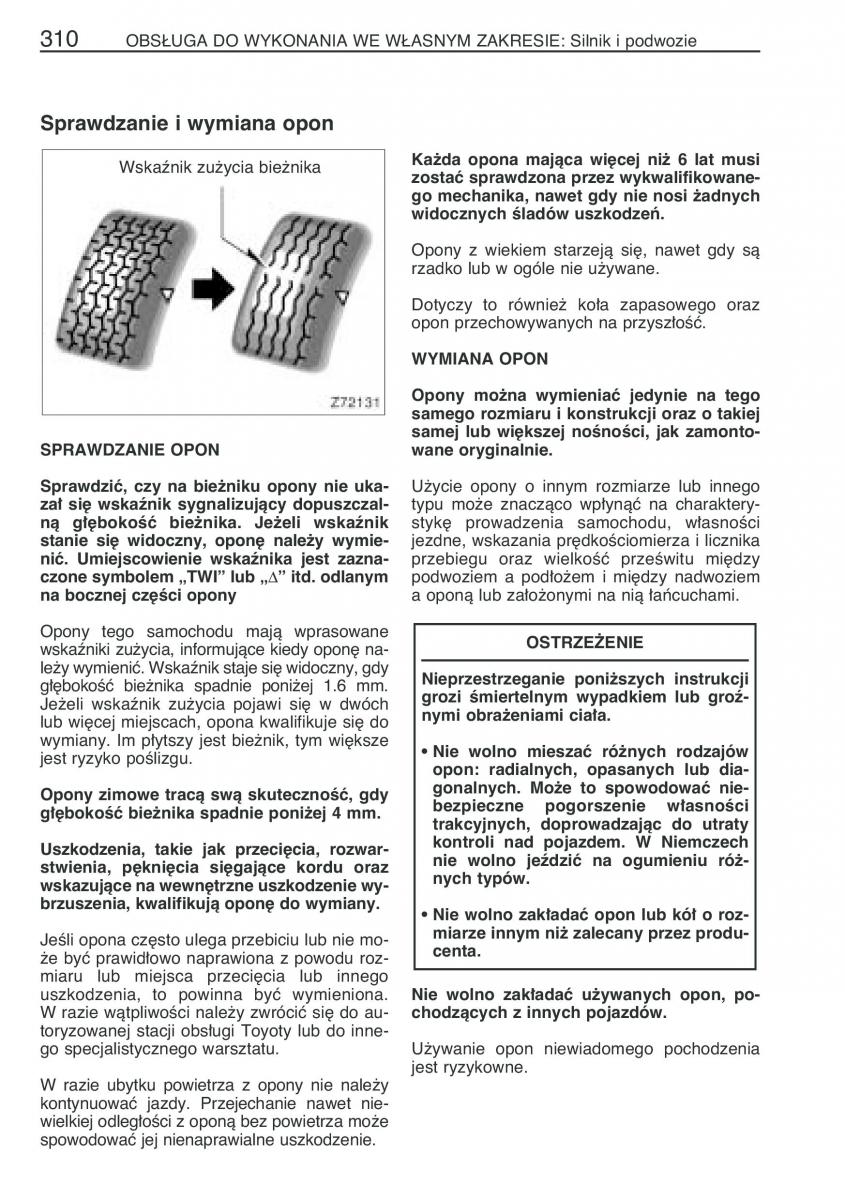 Toyota Corolla IX 9 E120 E130 E12 instrukcja obslugi / page 317