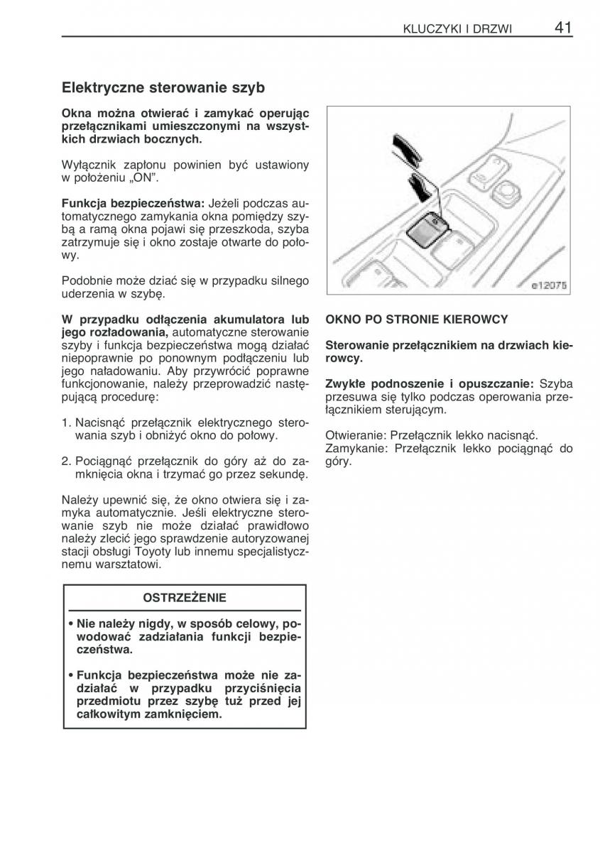 Toyota Corolla IX 9 E120 E130 E12 instrukcja obslugi / page 48