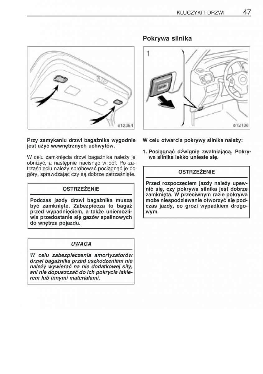 Toyota Corolla IX 9 E120 E130 E12 instrukcja obslugi / page 54