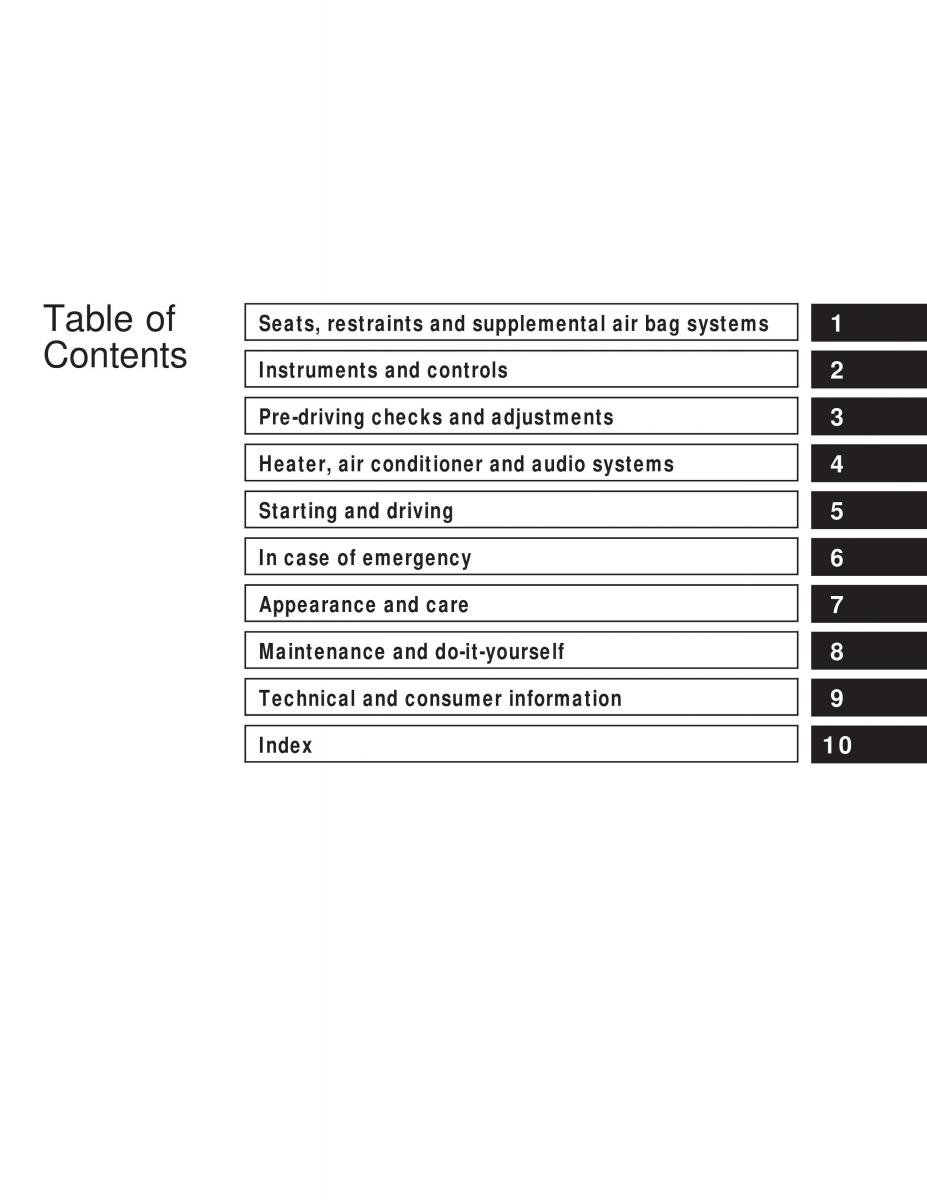 Nissan Sunny Sentra N16 owners manual / page 6