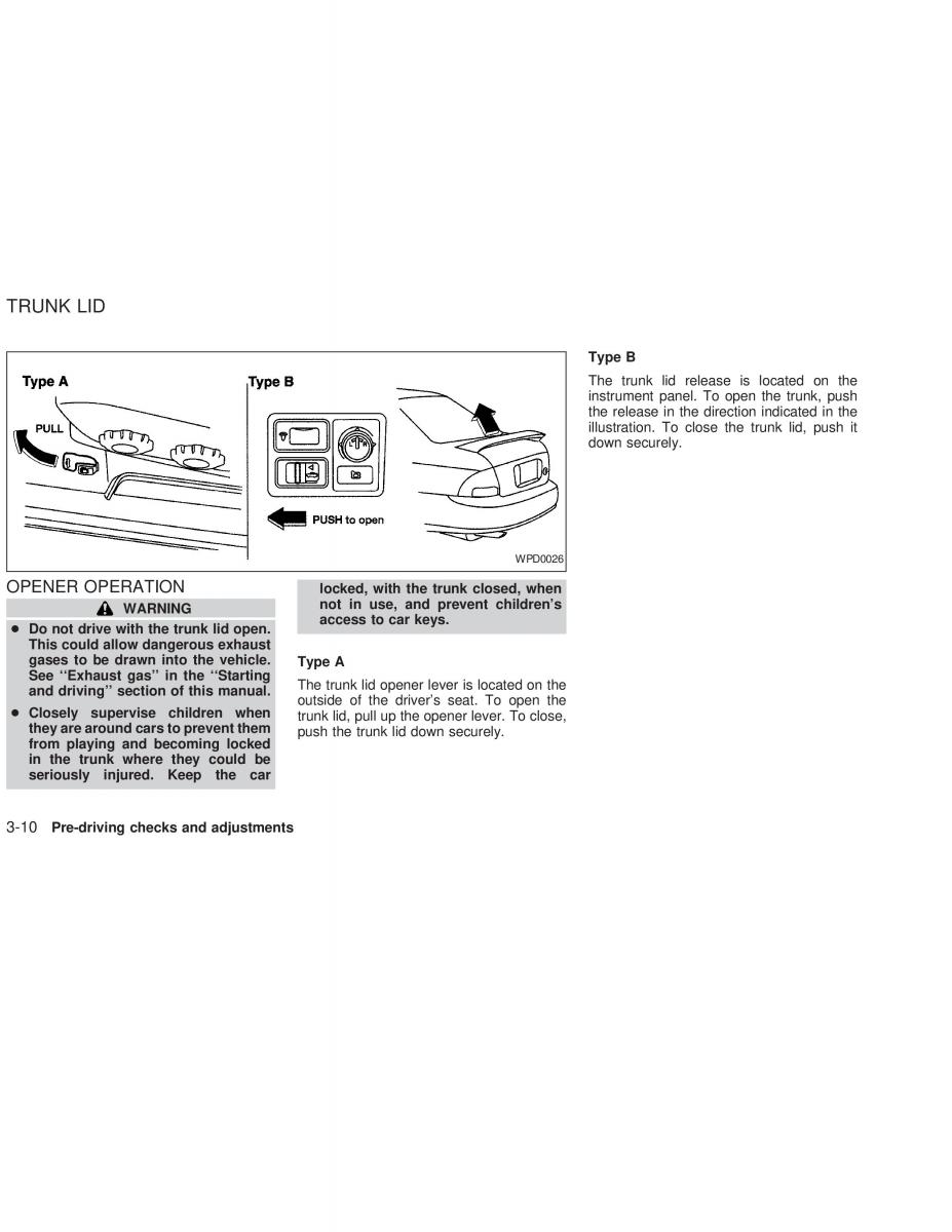 Nissan Sunny Sentra N16 owners manual / page 83