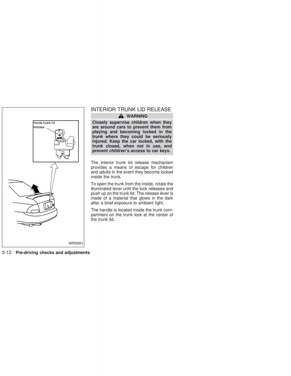 Nissan Sunny Sentra N16 owners manual / page 85