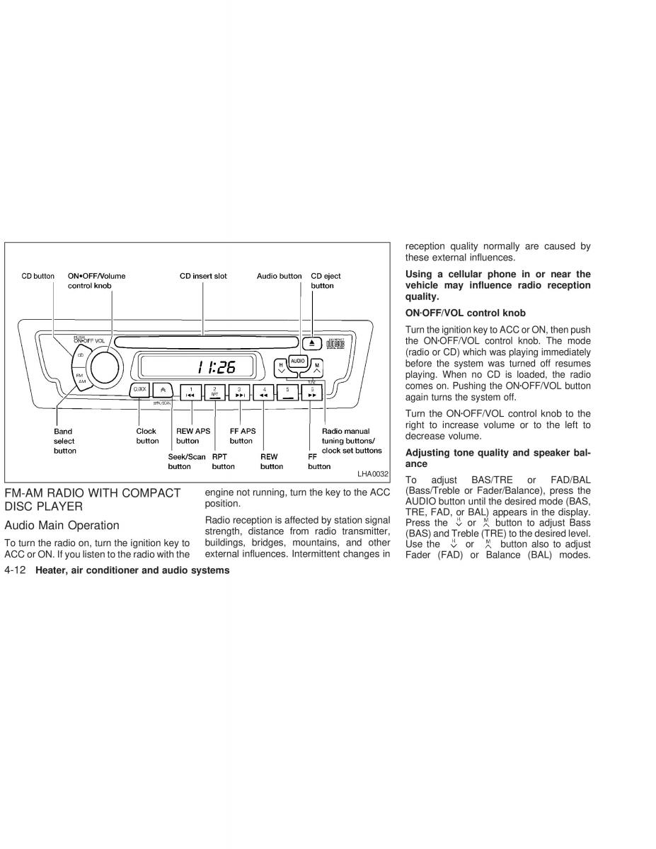 Nissan Sunny Sentra N16 owners manual / page 103