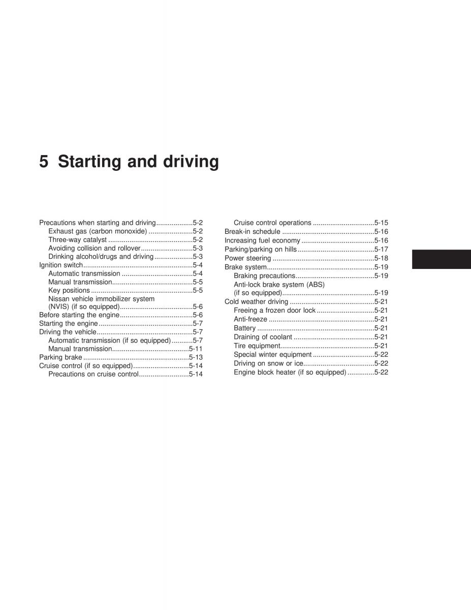 Nissan Sunny Sentra N16 owners manual / page 112