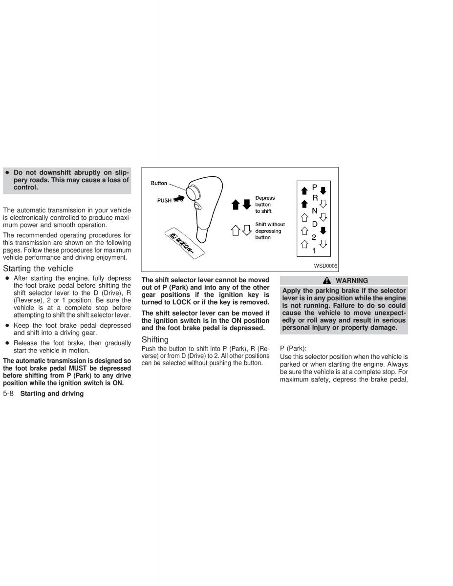 Nissan Sunny Sentra N16 owners manual / page 119