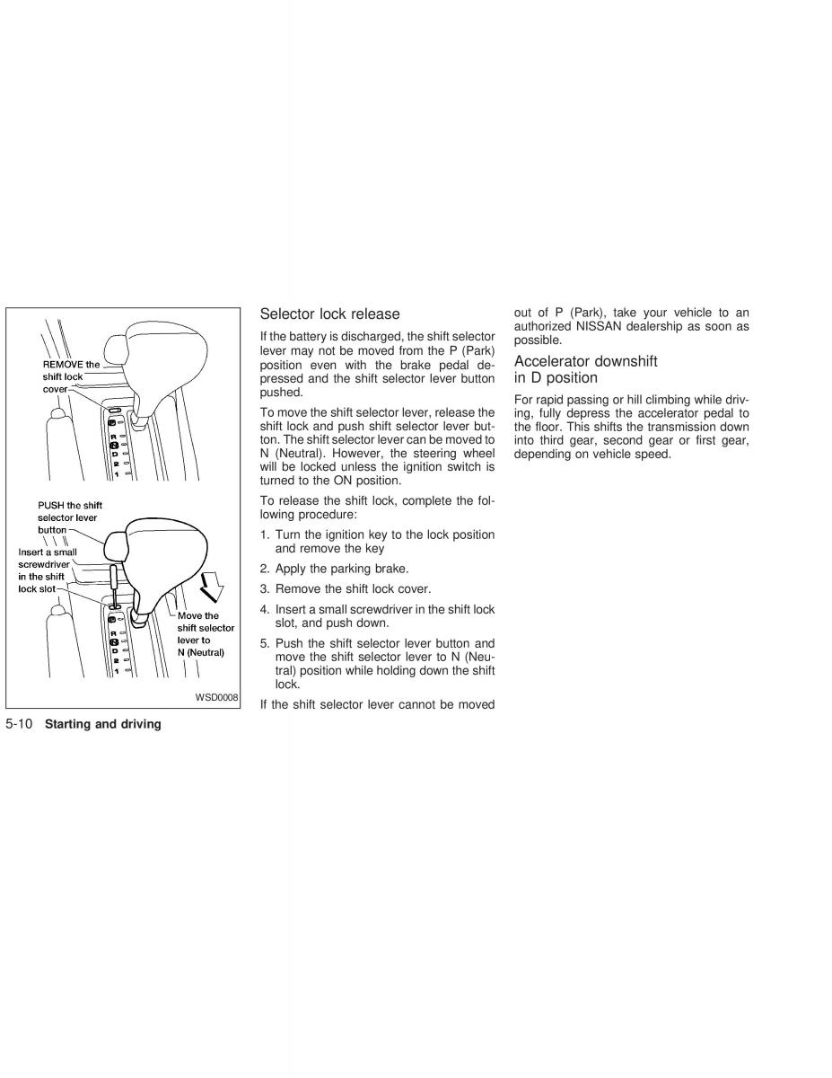 Nissan Sunny Sentra N16 owners manual / page 121