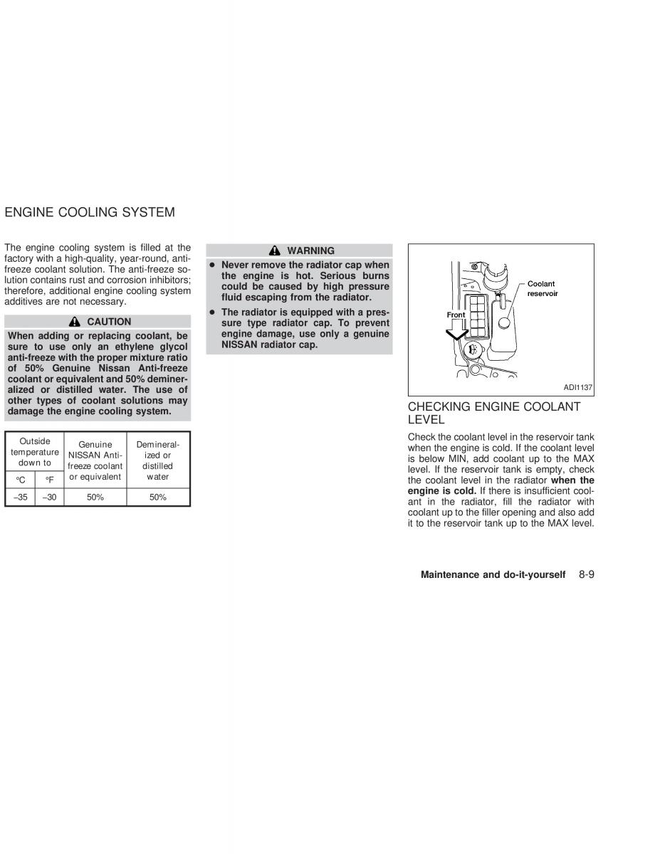 Nissan Sunny Sentra N16 owners manual / page 164