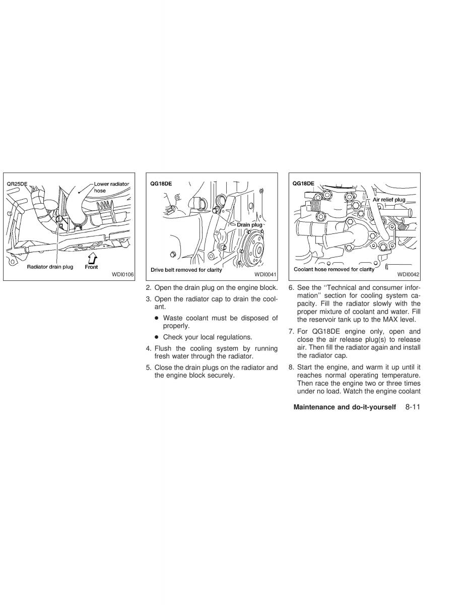 Nissan Sunny Sentra N16 owners manual / page 166