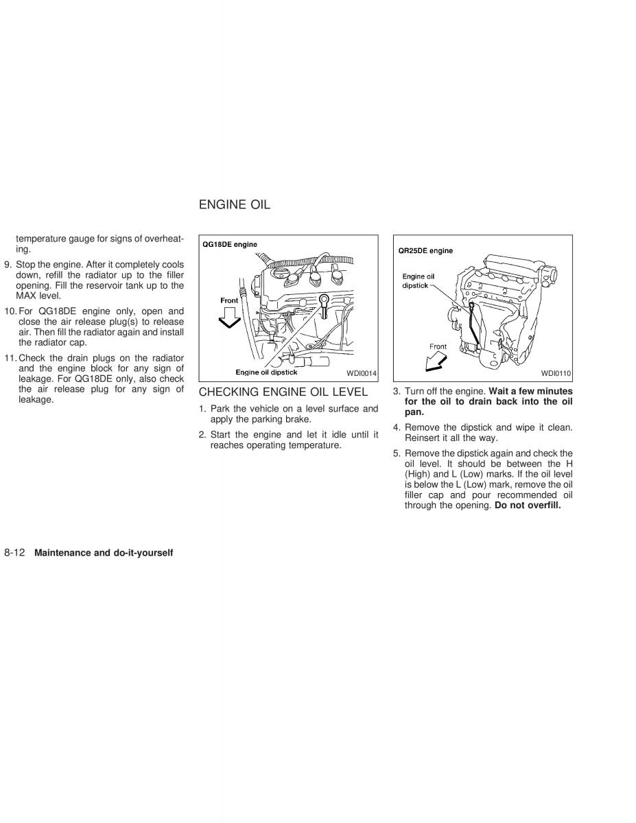 Nissan Sunny Sentra N16 owners manual / page 167