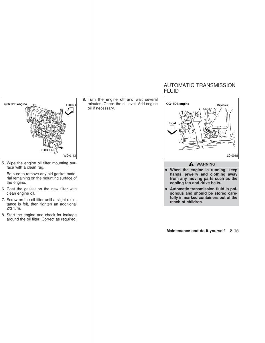 Nissan Sunny Sentra N16 owners manual / page 170