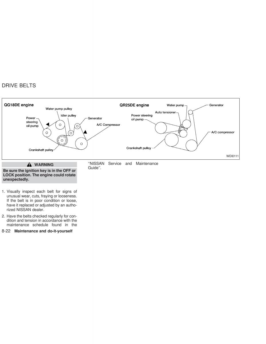 Nissan Sunny Sentra N16 owners manual / page 177