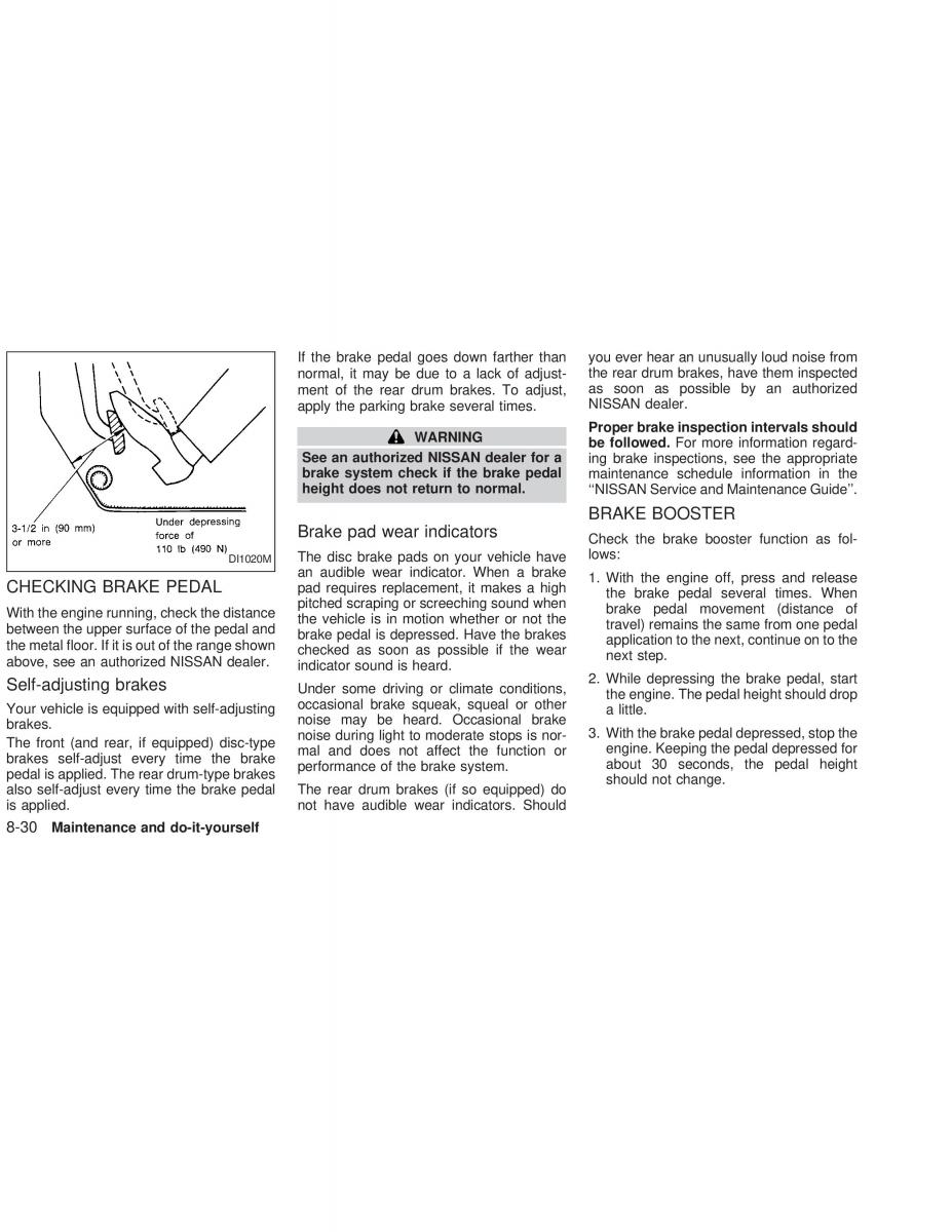 Nissan Sunny Sentra N16 owners manual / page 185