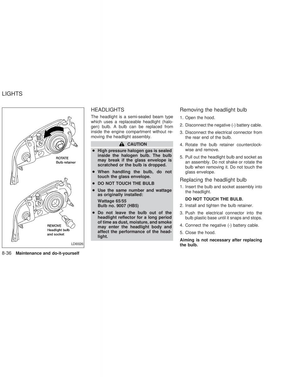 Nissan Sunny Sentra N16 owners manual / page 191