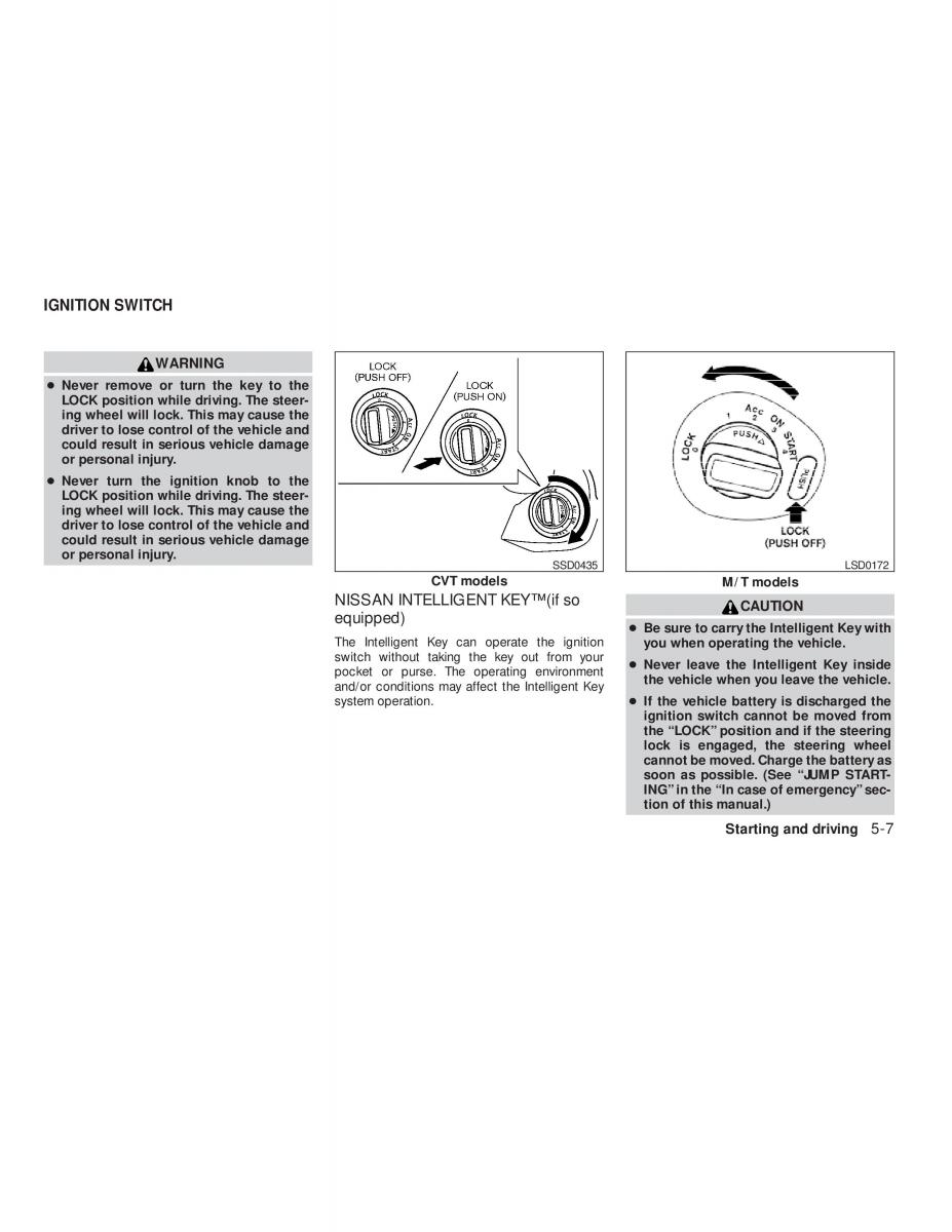 Nissan Tiida Versa owners manual / page 187