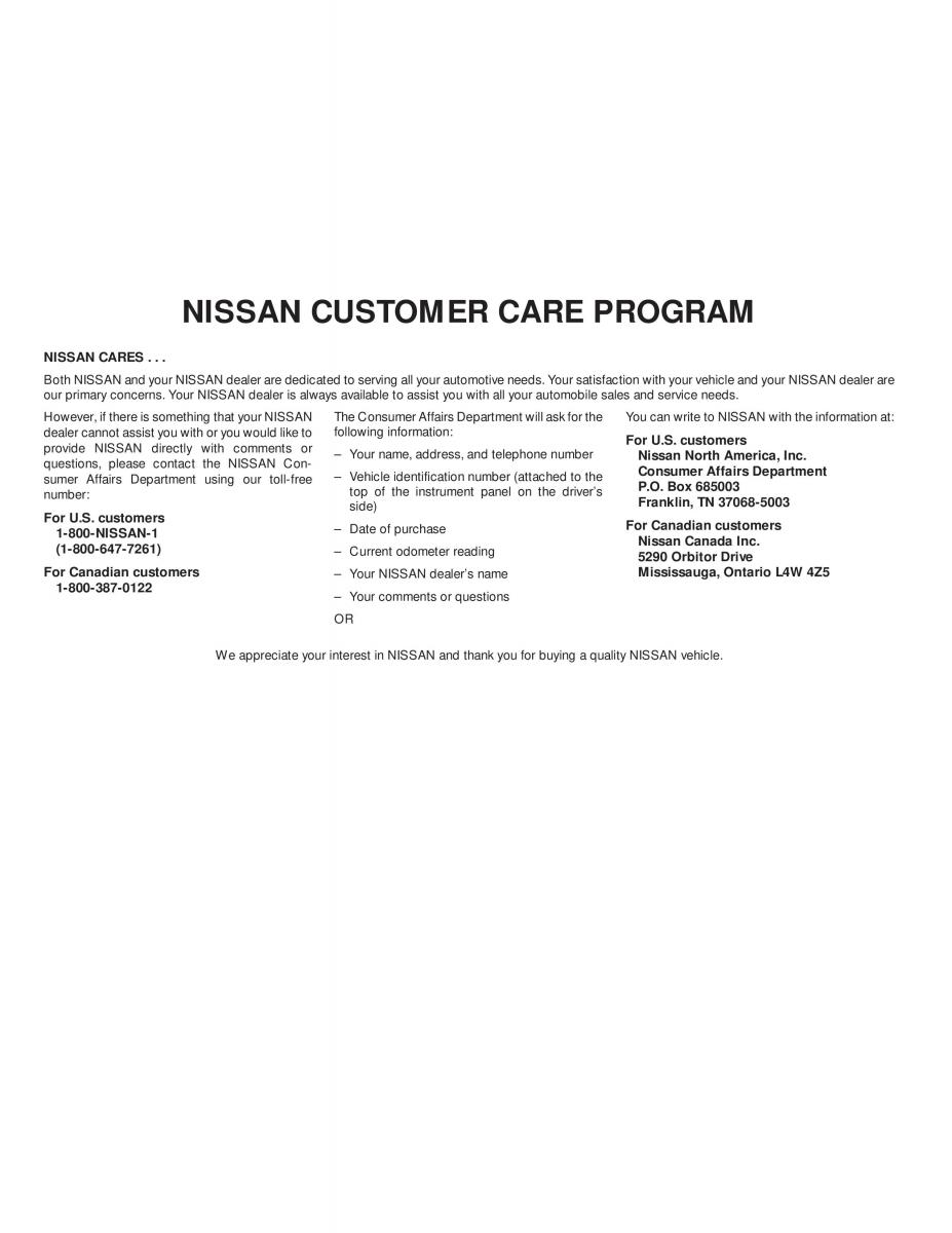 Nissan Tiida Versa owners manual / page 4