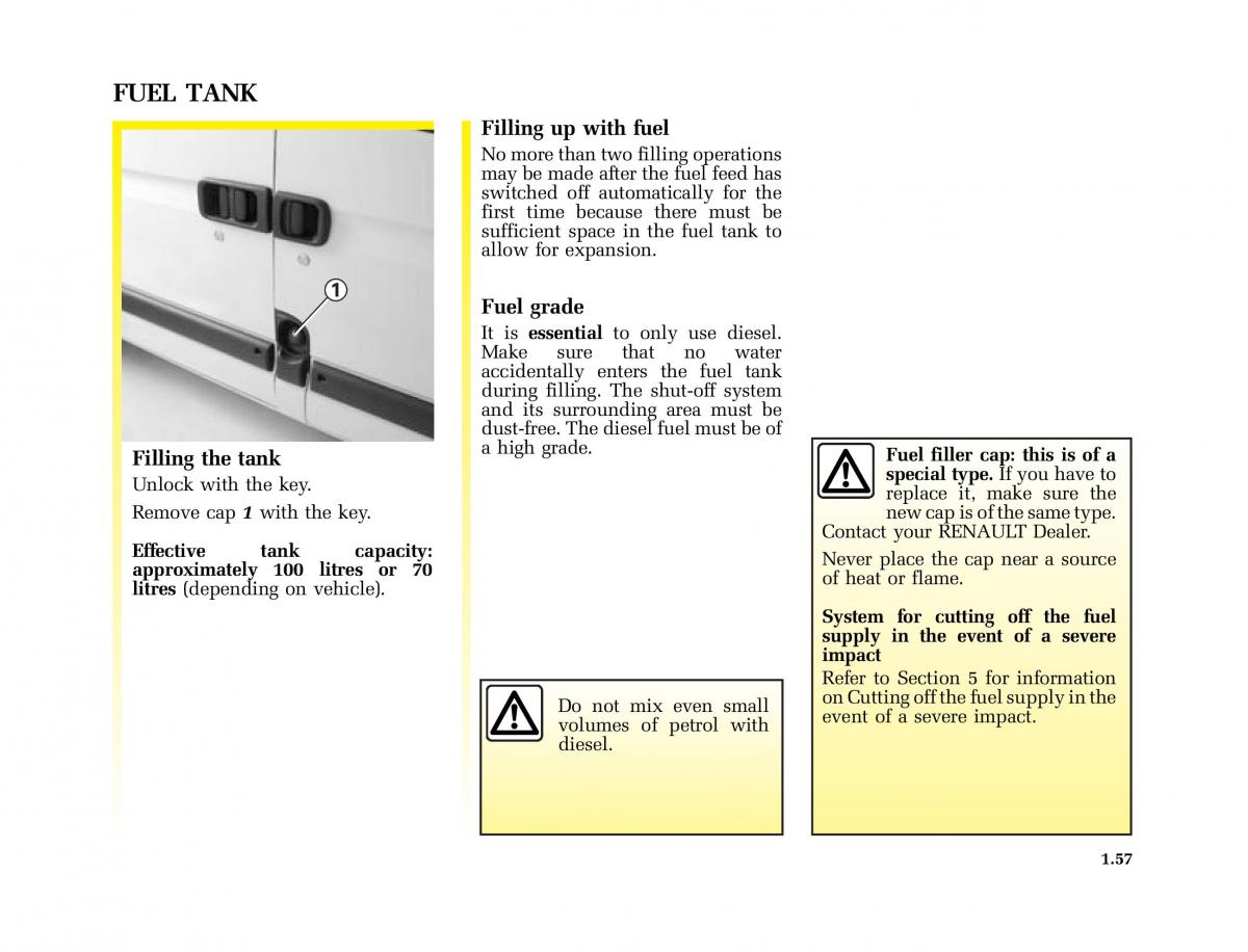 Renault Master II 2 owners manual / page 62