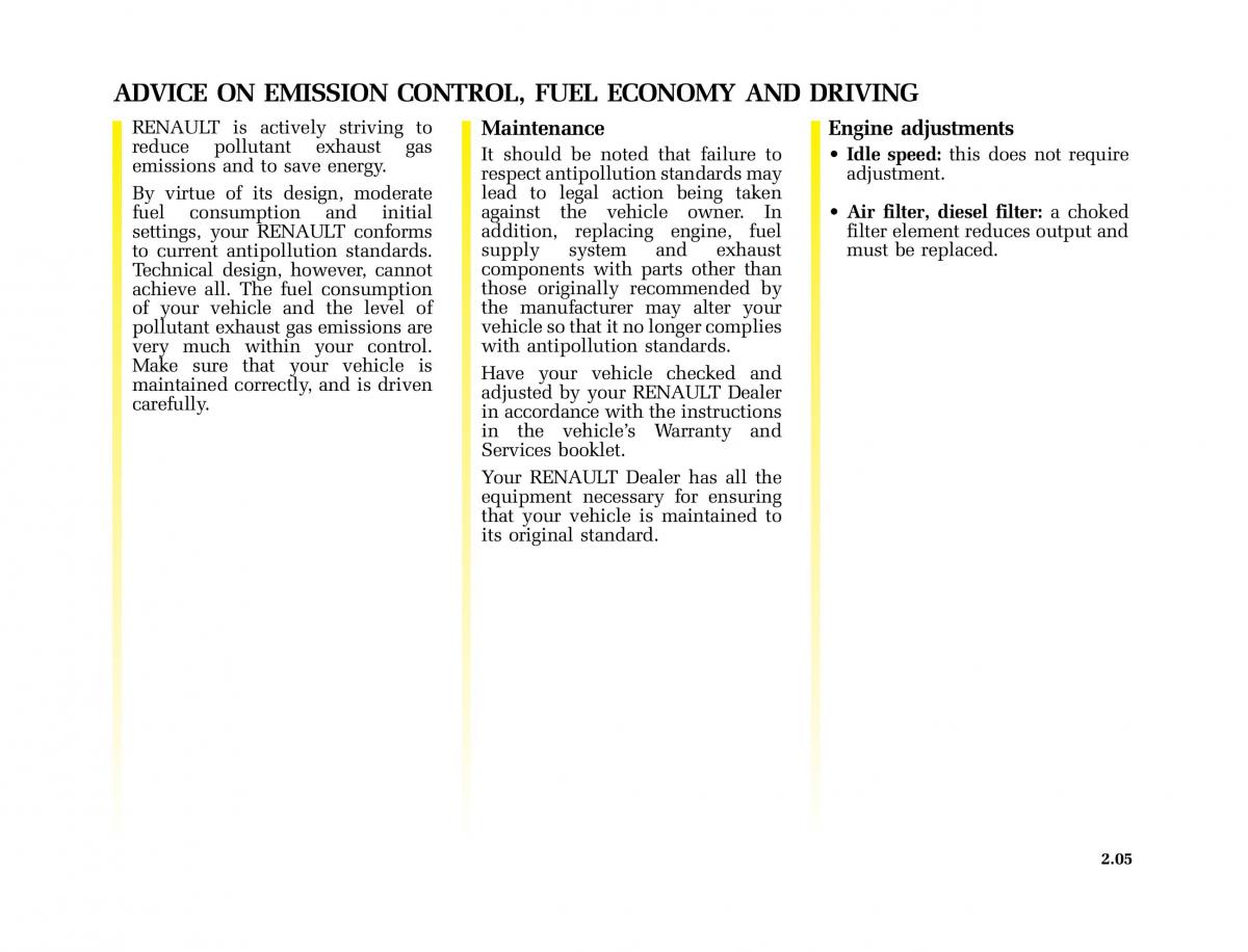 Renault Master II 2 owners manual / page 68