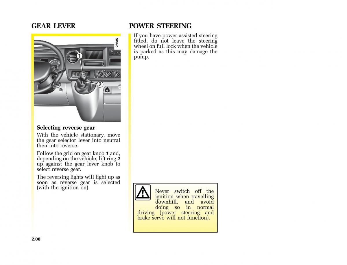 Renault Master II 2 owners manual / page 71