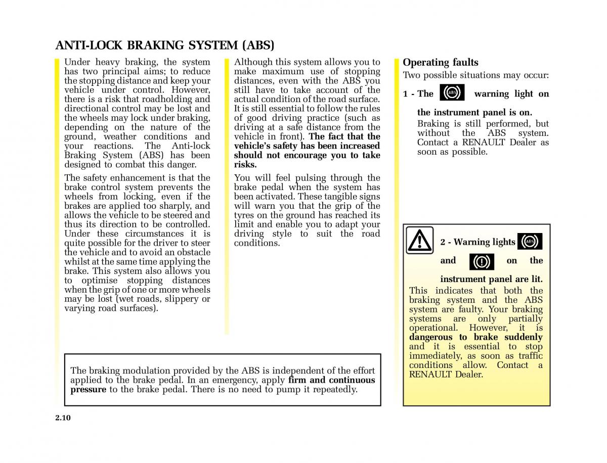 Renault Master II 2 owners manual / page 73