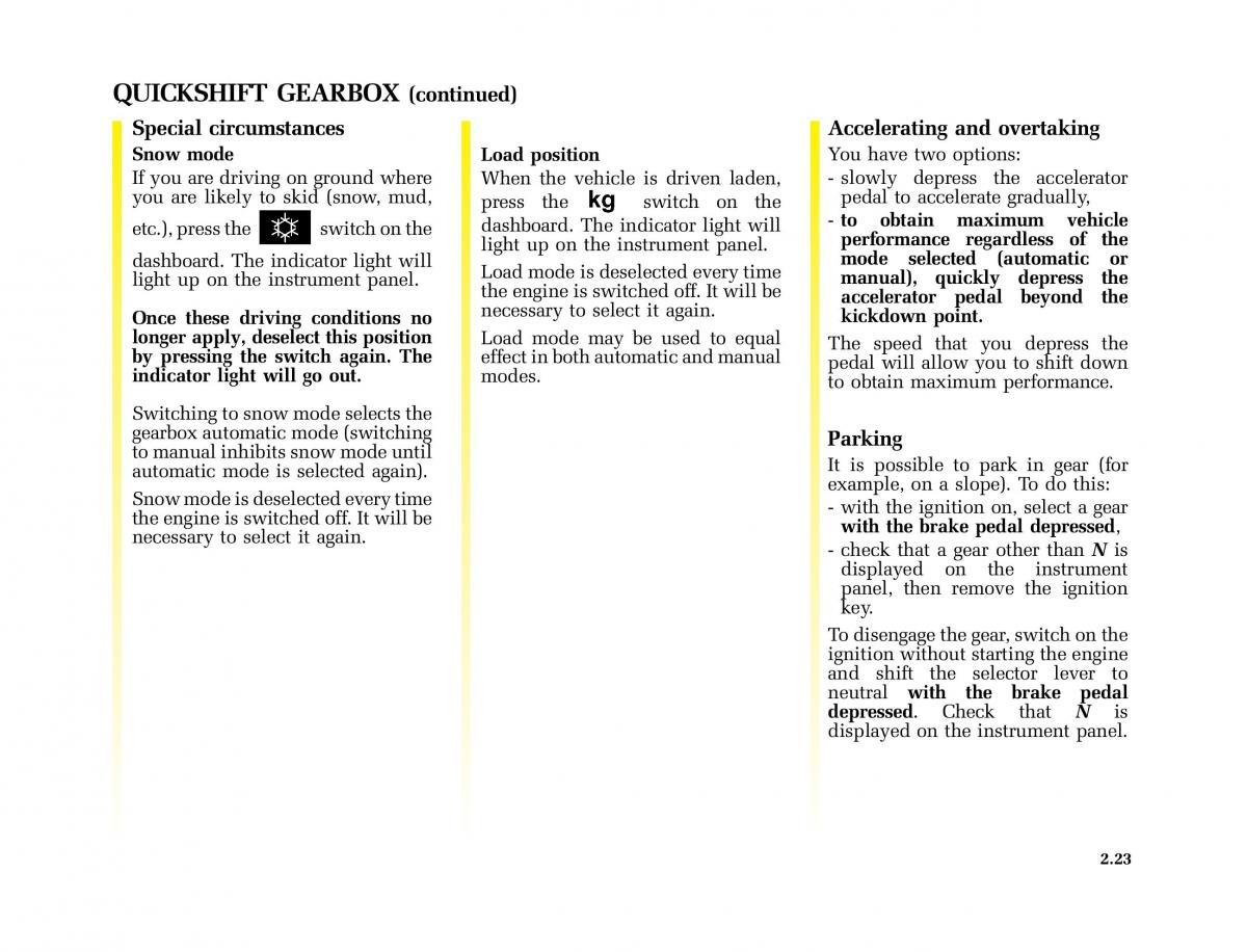 Renault Master II 2 owners manual / page 86