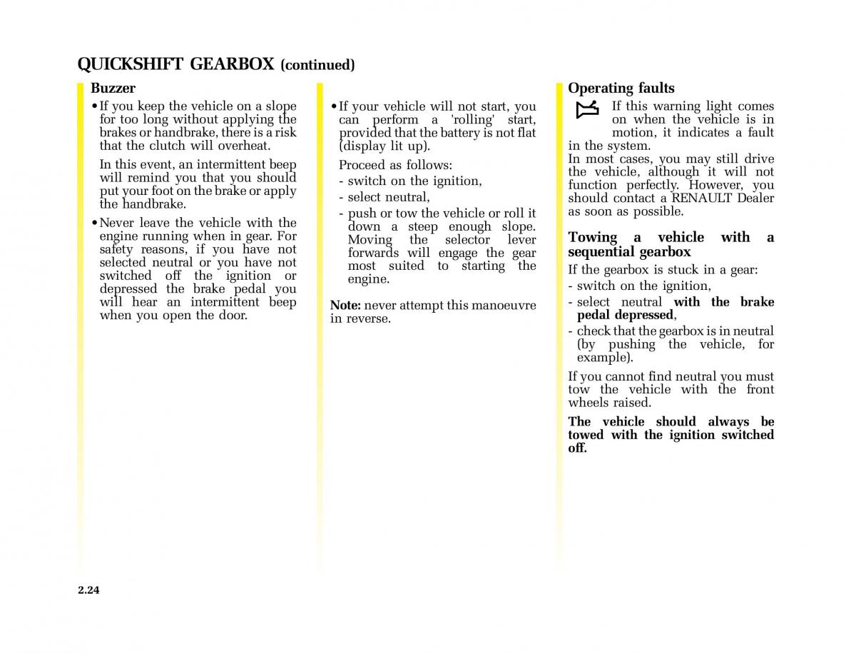 Renault Master II 2 owners manual / page 87