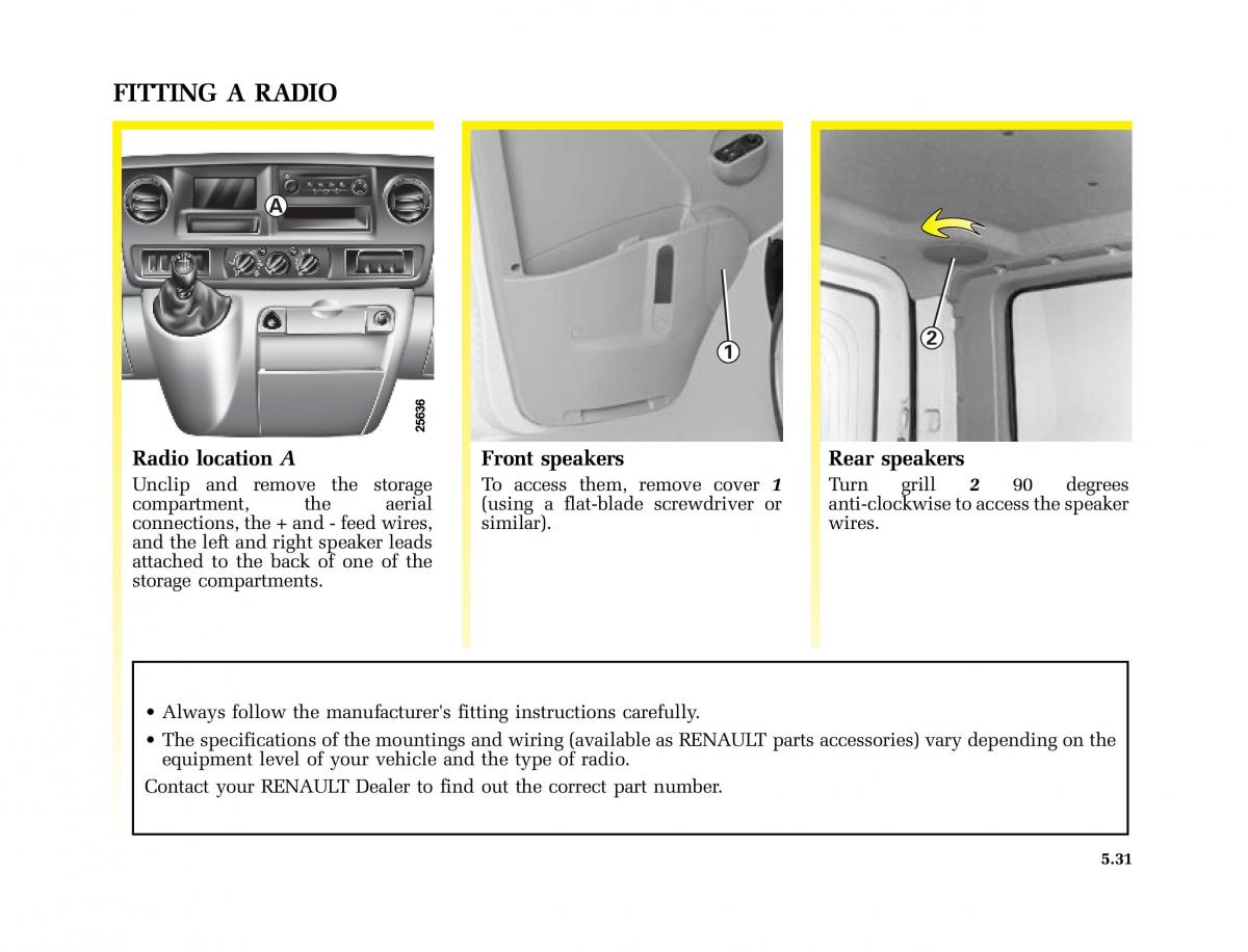 Renault Master II 2 owners manual / page 160