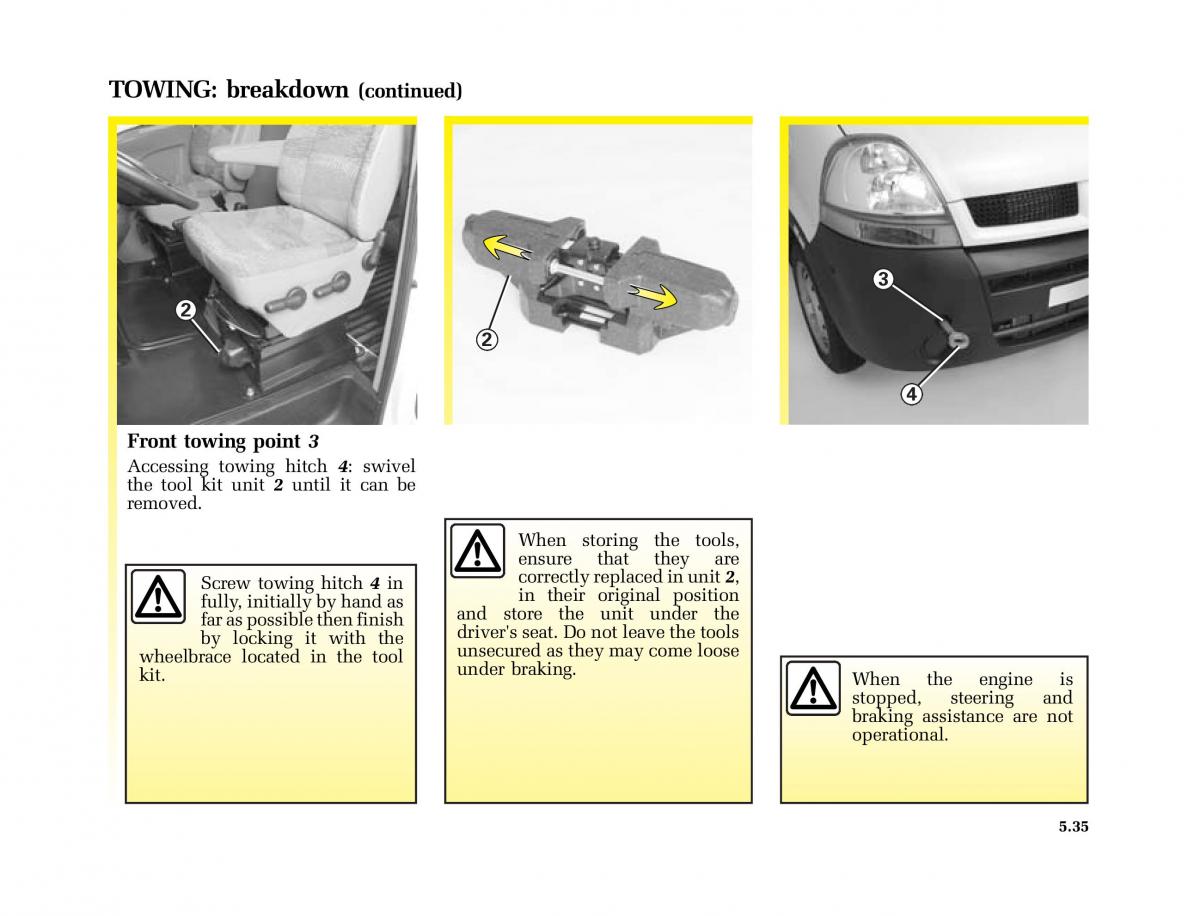 Renault Master II 2 owners manual / page 164