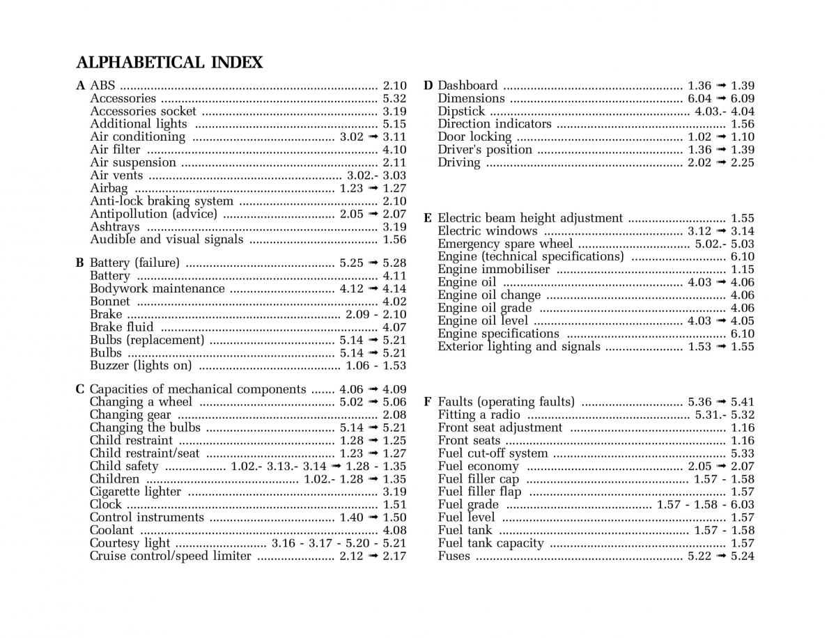 Renault Master II 2 owners manual / page 207