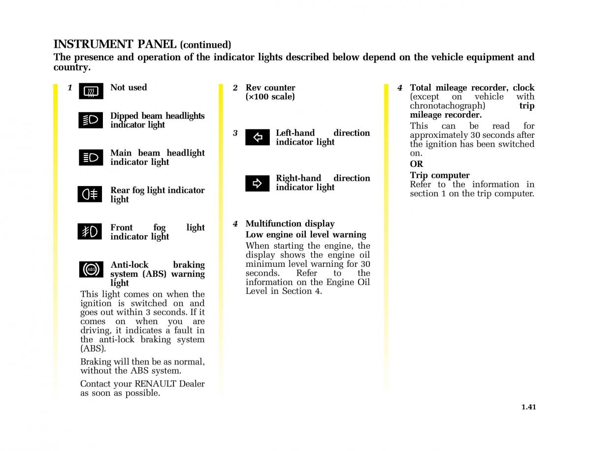 Renault Master II 2 owners manual / page 46