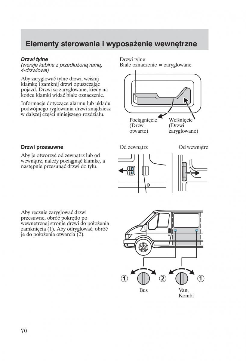 Ford Transit VI 6 instrukcja obslugi / page 72