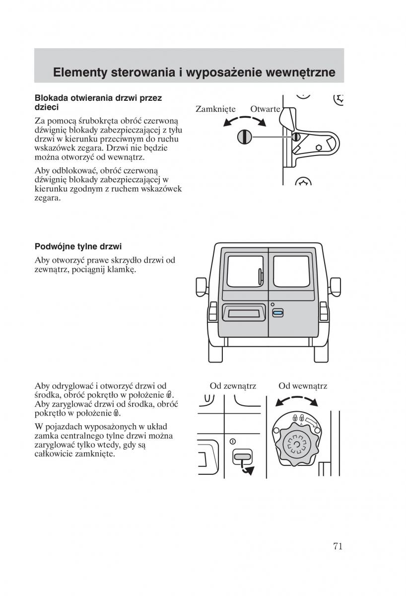 Ford Transit VI 6 instrukcja obslugi / page 73