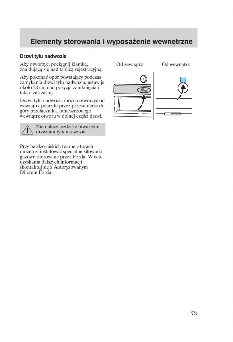 Ford Transit VI 6 instrukcja obslugi / page 75