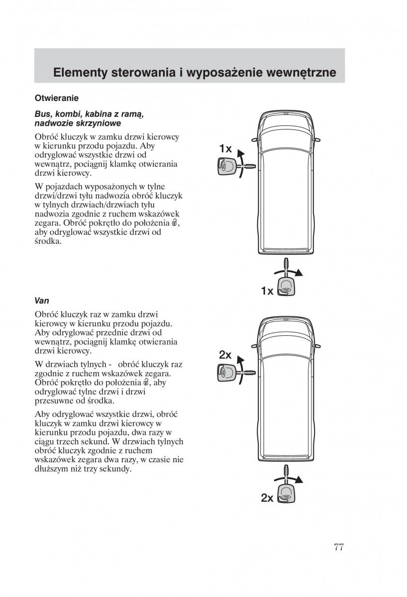 Ford Transit VI 6 instrukcja obslugi / page 79