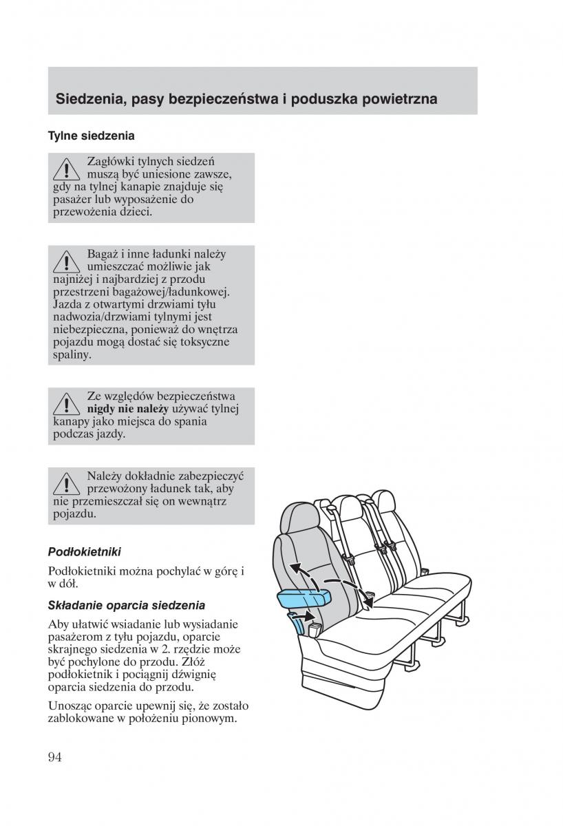 Ford Transit VI 6 instrukcja obslugi / page 96