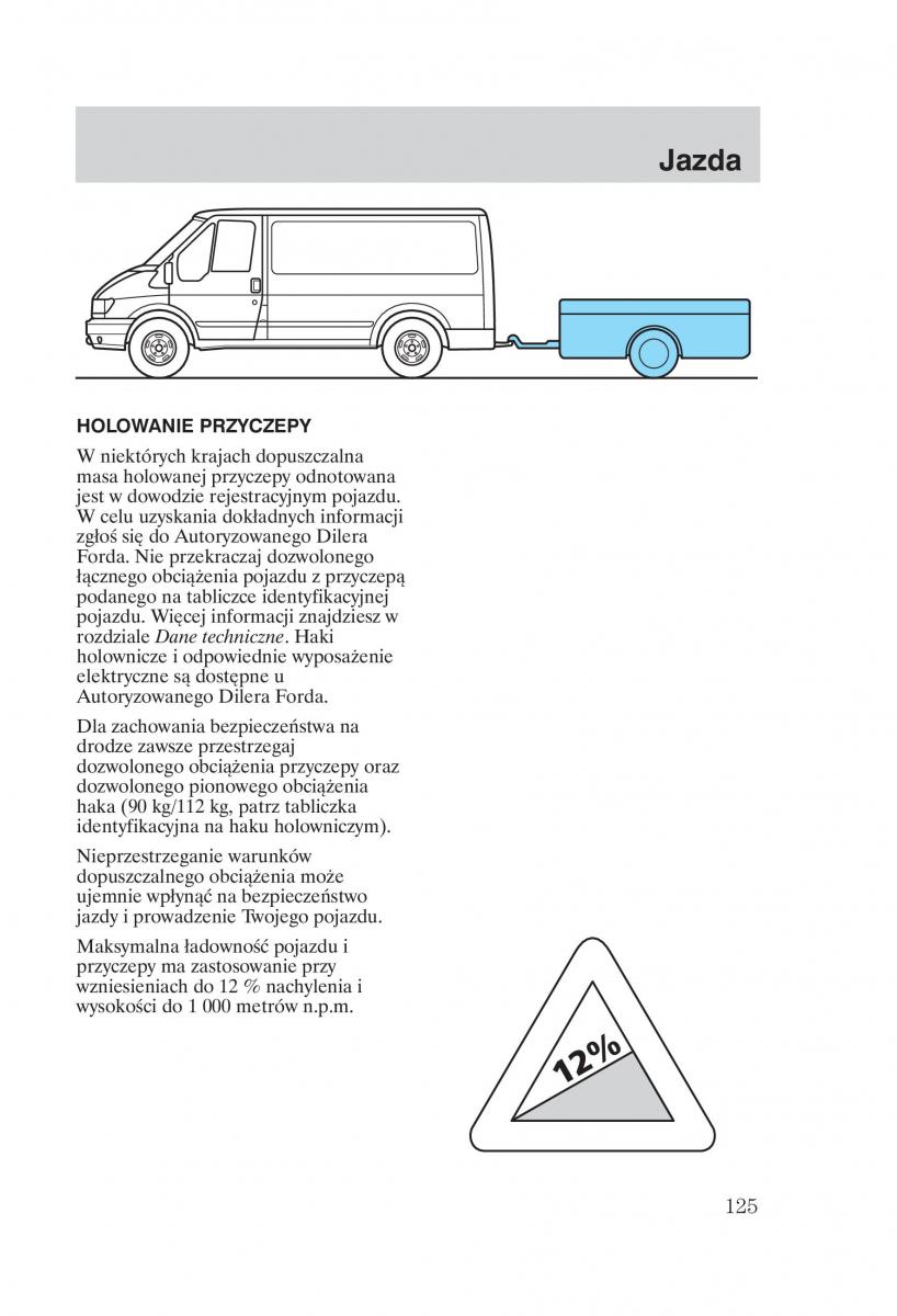 Ford Transit VI 6 instrukcja obslugi / page 127