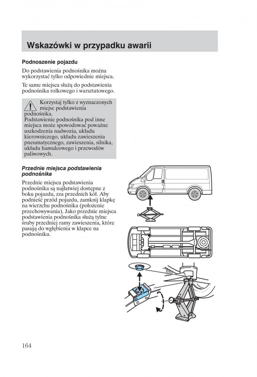 Ford Transit VI 6 instrukcja obslugi / page 166