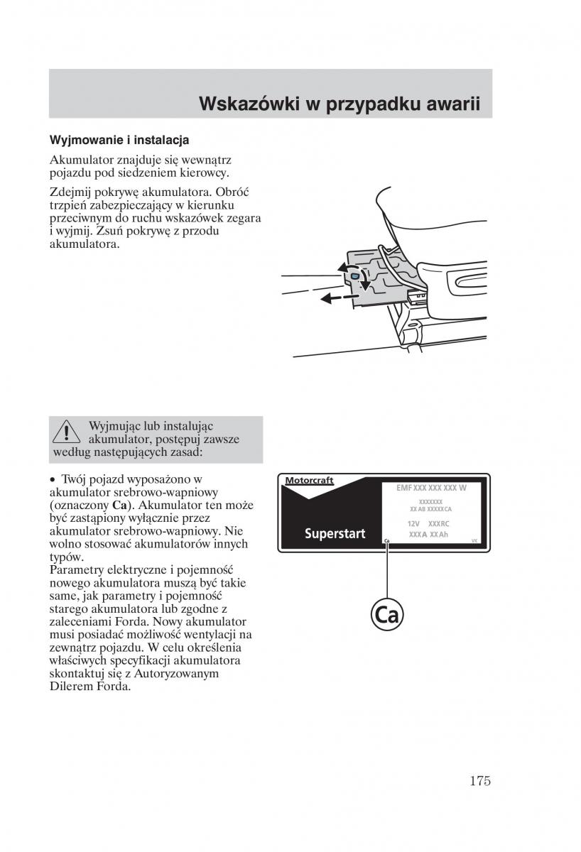 Ford Transit VI 6 instrukcja obslugi / page 177