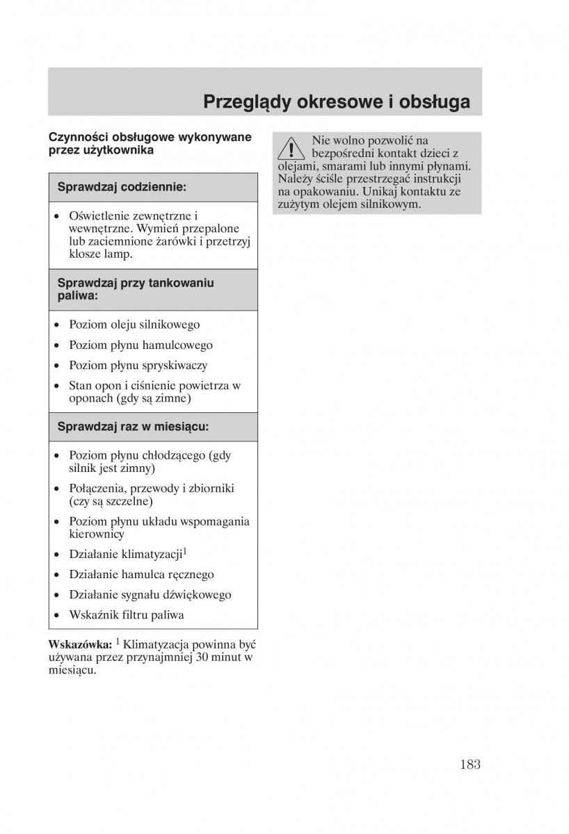 Ford Transit VI 6 instrukcja obslugi / page 185