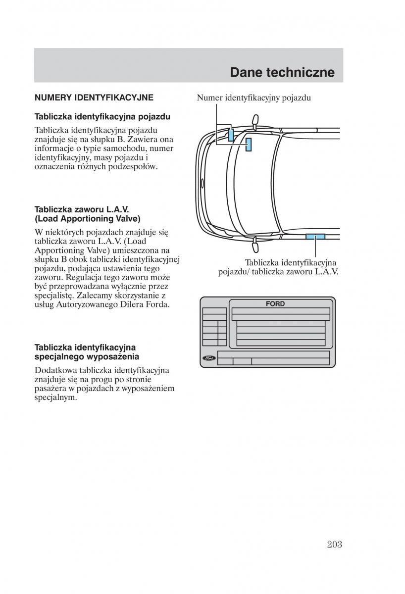 Ford Transit VI 6 instrukcja obslugi / page 205