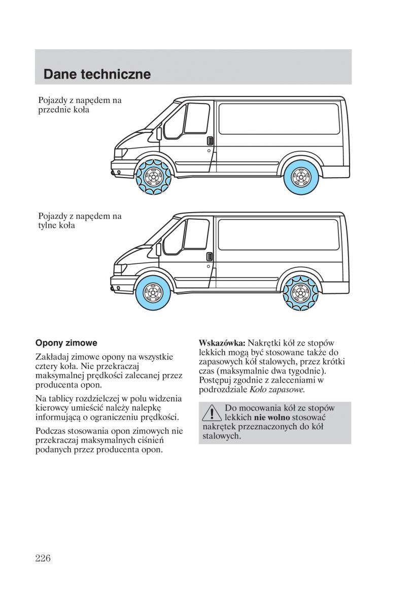 Ford Transit VI 6 instrukcja obslugi / page 228