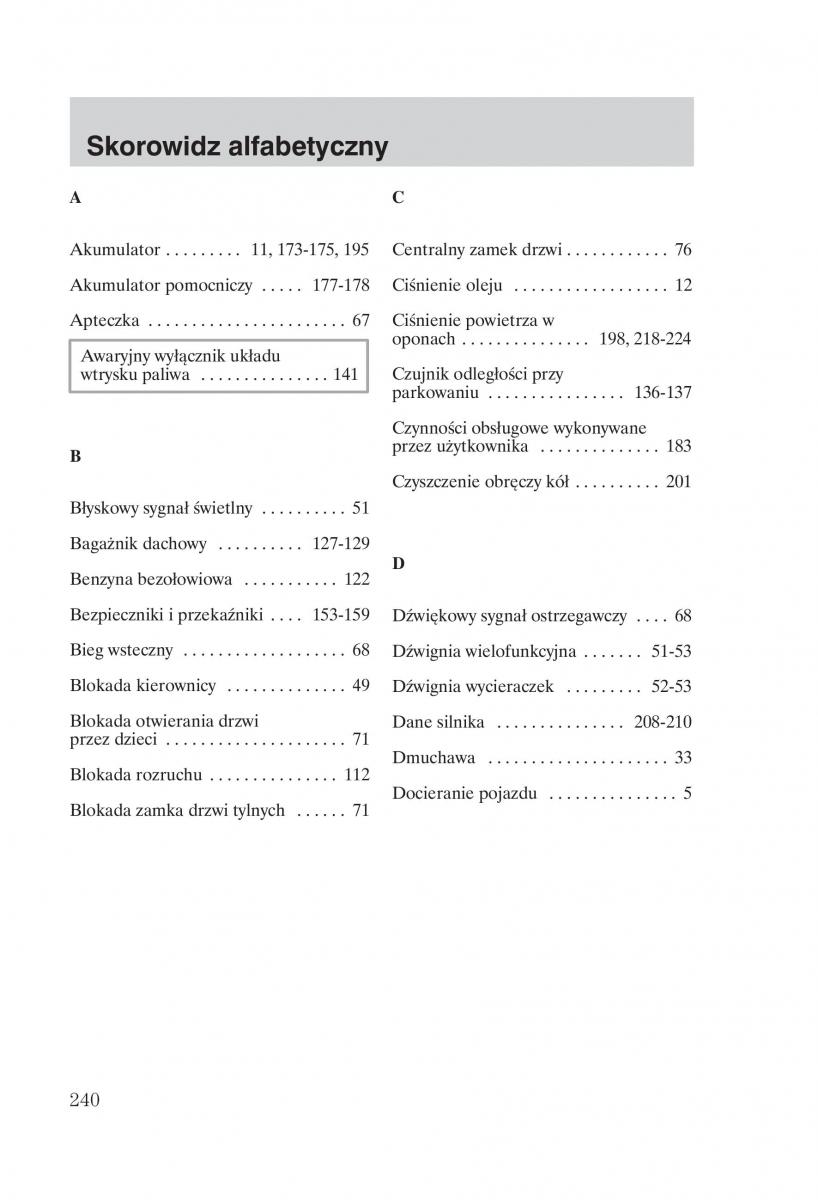 Ford Transit VI 6 instrukcja obslugi / page 242