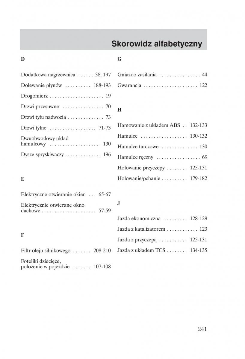 Ford Transit VI 6 instrukcja obslugi / page 243