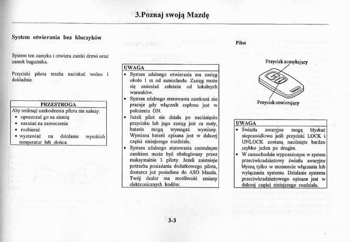 Mazda Premacy I 1 instrukcja obslugi / page 72