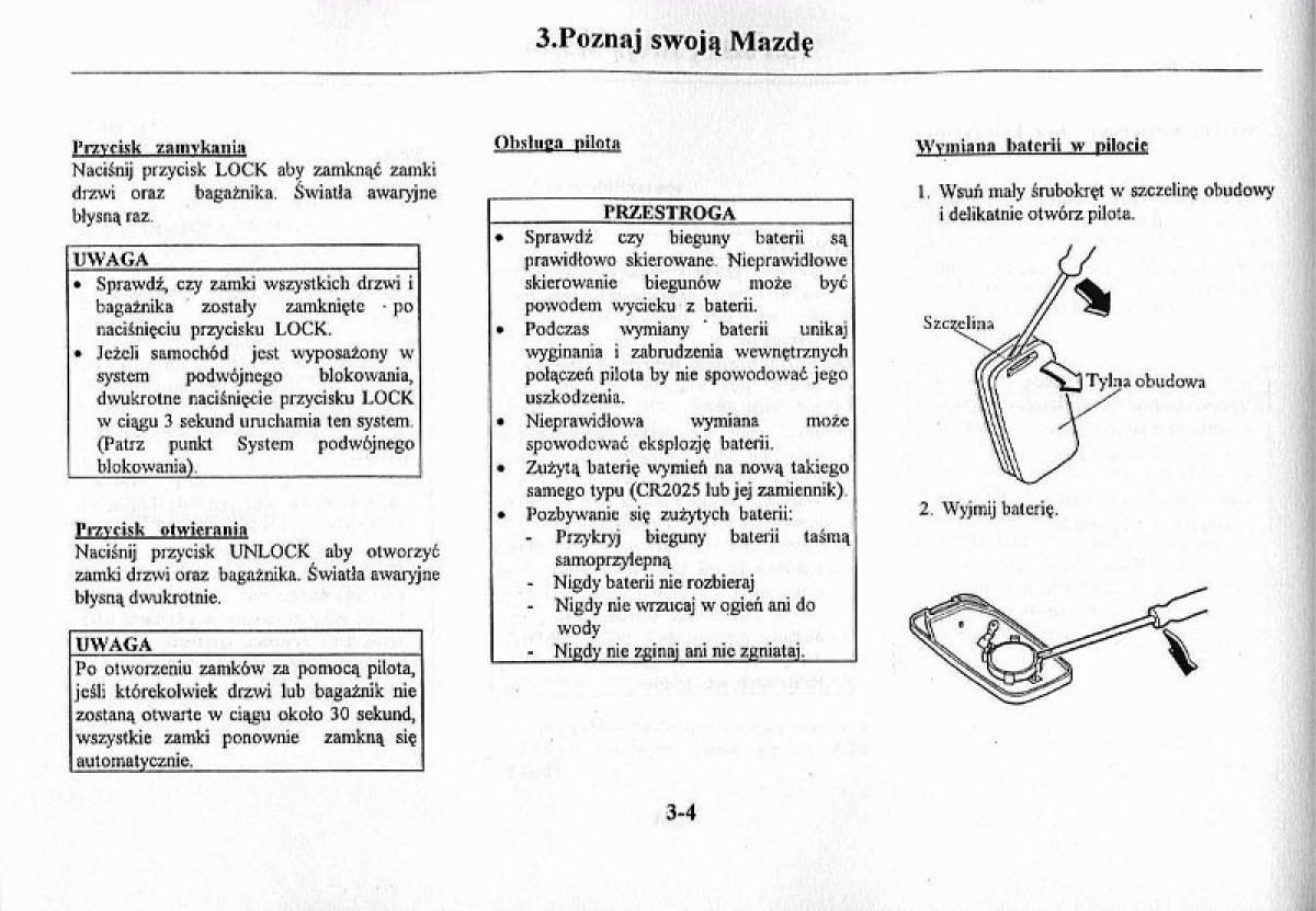 Mazda Premacy I 1 instrukcja obslugi / page 73