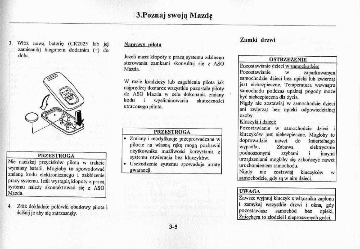 Mazda Premacy I 1 instrukcja obslugi / page 74
