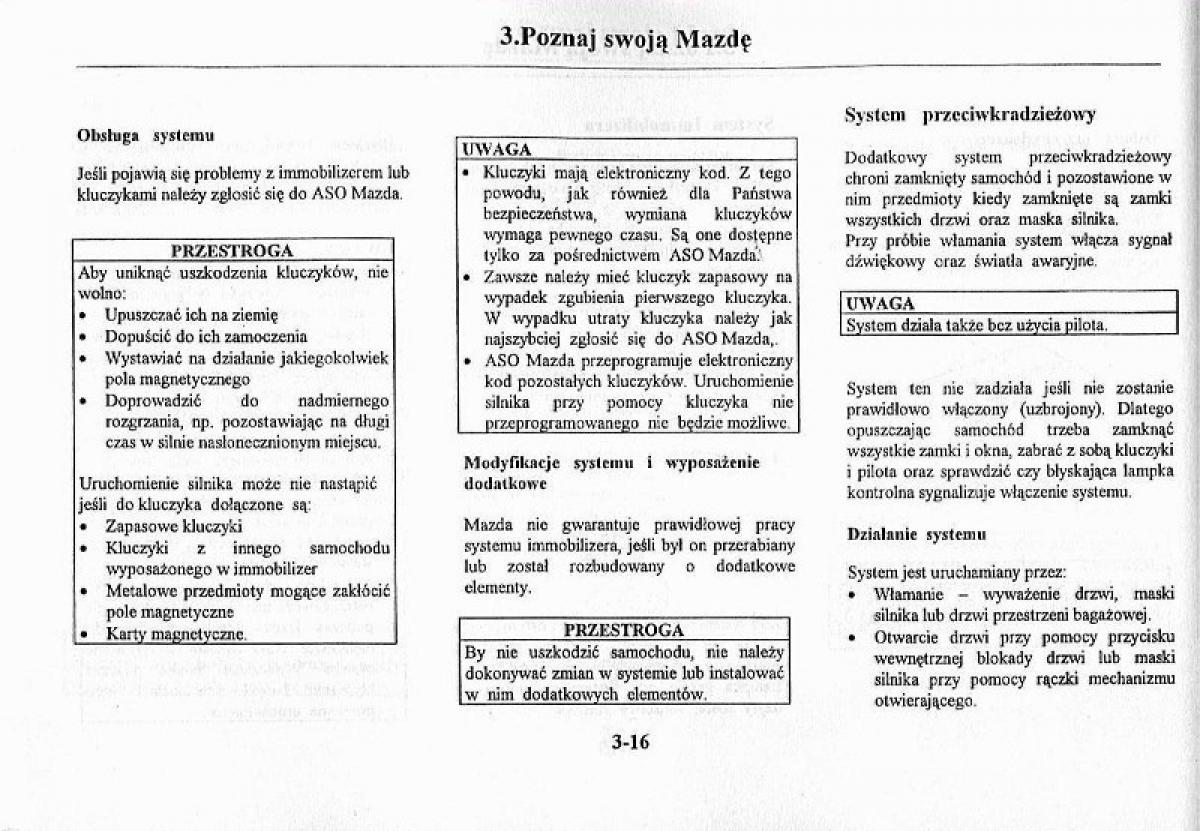 Mazda Premacy I 1 instrukcja obslugi / page 85