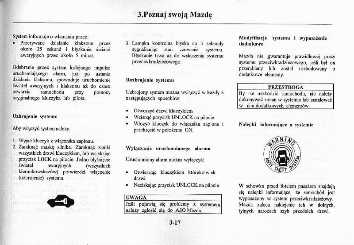 Mazda Premacy I 1 instrukcja obslugi / page 86