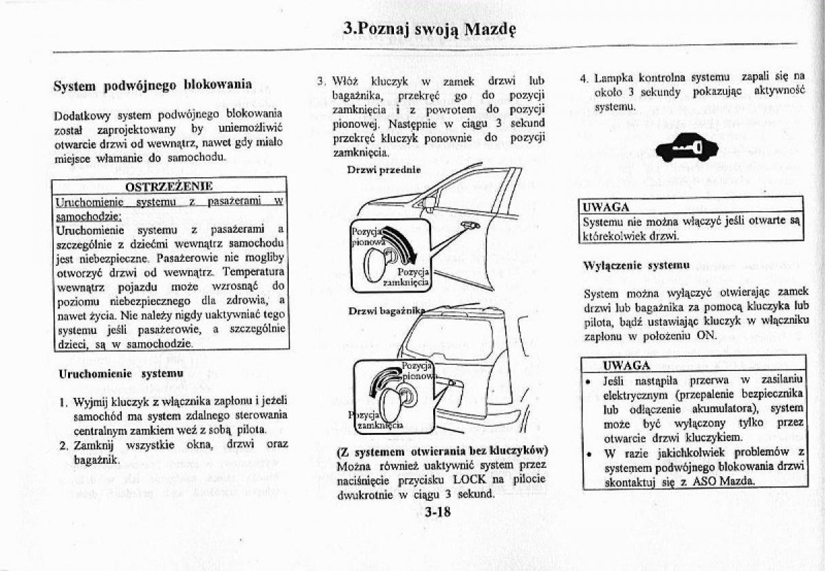 Mazda Premacy I 1 instrukcja obslugi / page 87