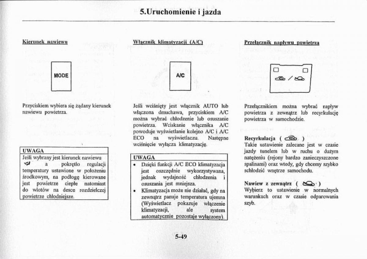 Mazda Premacy I 1 instrukcja obslugi / page 155